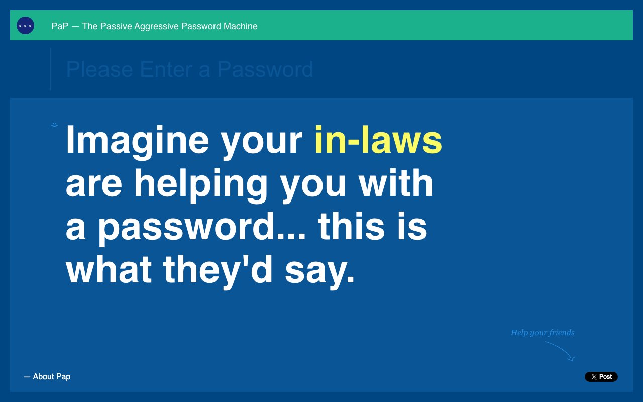 Passive Aggressive Passwords