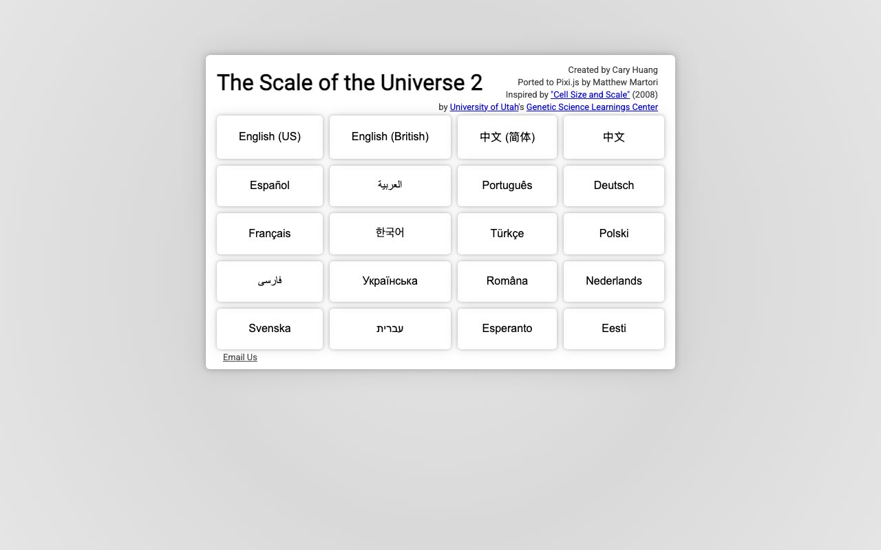 The Scale of the Universe