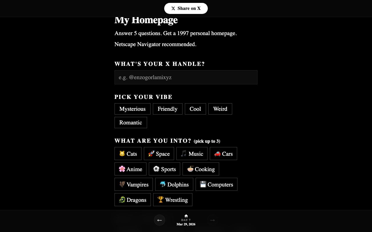 90s Homepage Generator